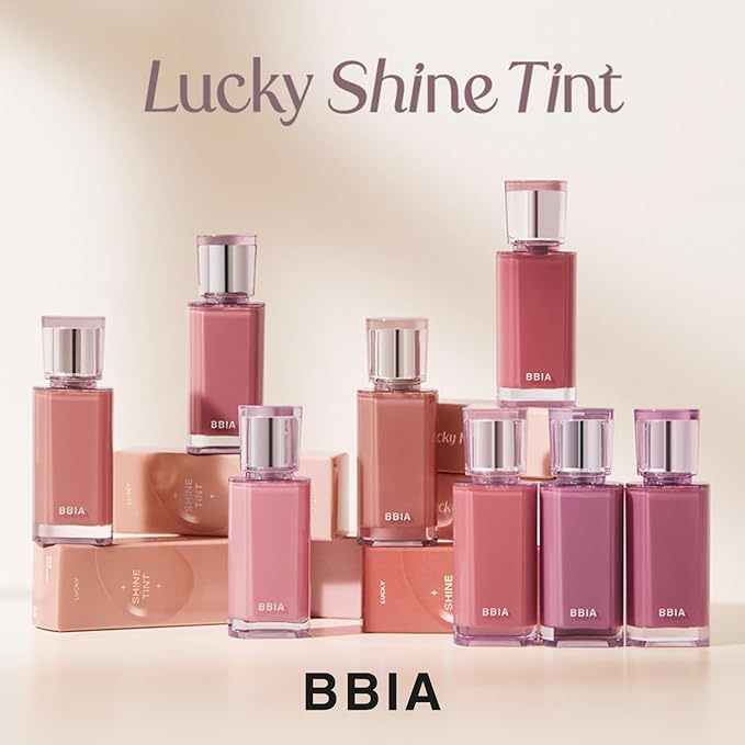 BBIA Lucky Shine Tint – Glass-like High-Glossy & Glowy Lip Stain Soft Muted Color Naturally Moisturizing & Plumping Comfortable Texture Long-Lasting Non-Sticky Korean Makeup (06 LUCKY ROSY)