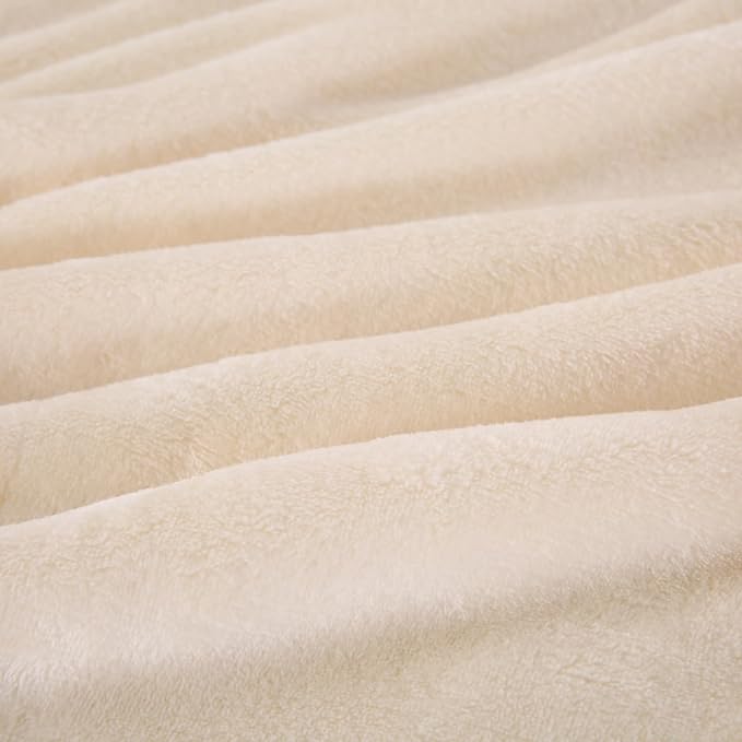 TASTHROW Creamwhite Throw Blanket 60x80 Inches | Soft Plush Cozy Fleece Flannel Throw Blanket, Lightweight Warm Throws for Bed, Couch, Bedroom and Living Room, All Seasons