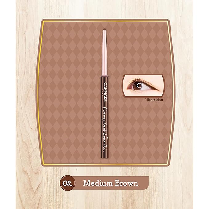 CANMAKE Creamy Touch Liner 1.5mm Slim Eyeliner (0.09 g) (02 Medium Brown)