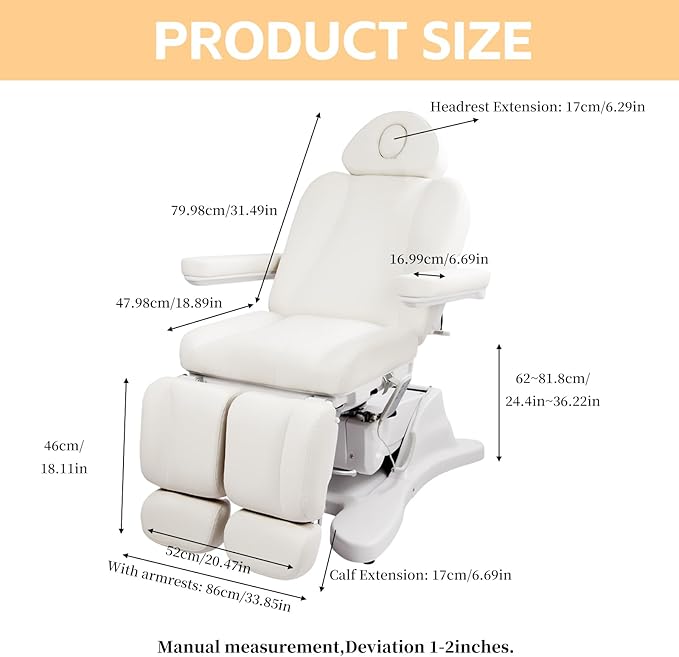 TATARTIST Electric Facial Bed Professional Electric Spa Bed Portable Massage Table Dental Chair Tattoo Facial Chairs for Esthetician Treatment Table All Purpose Aesthetic Chair with 3 Motors