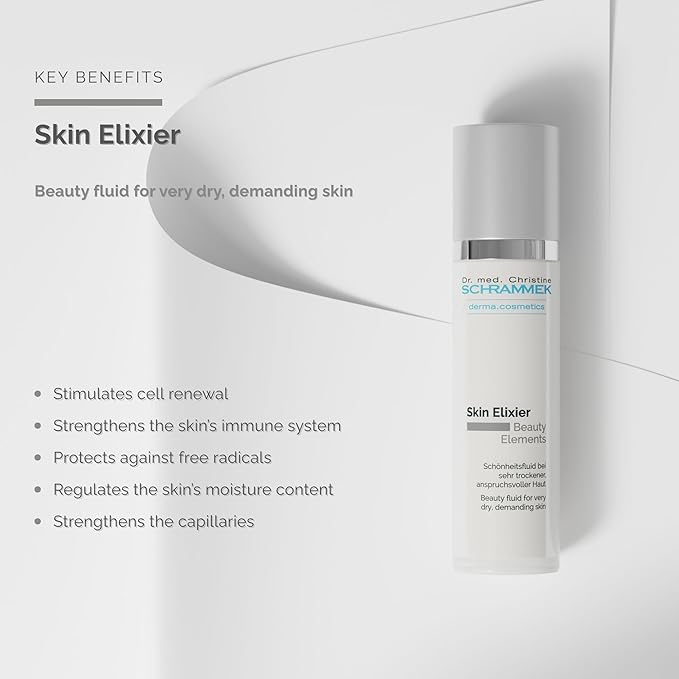 Schrammek Skin Elixir (50 ml) - Botanical Beauty Fluid with Hyaluronic Acid & Coenzyme Q10-24h Hydration & Makeup Base - Paraben-Free - Dr