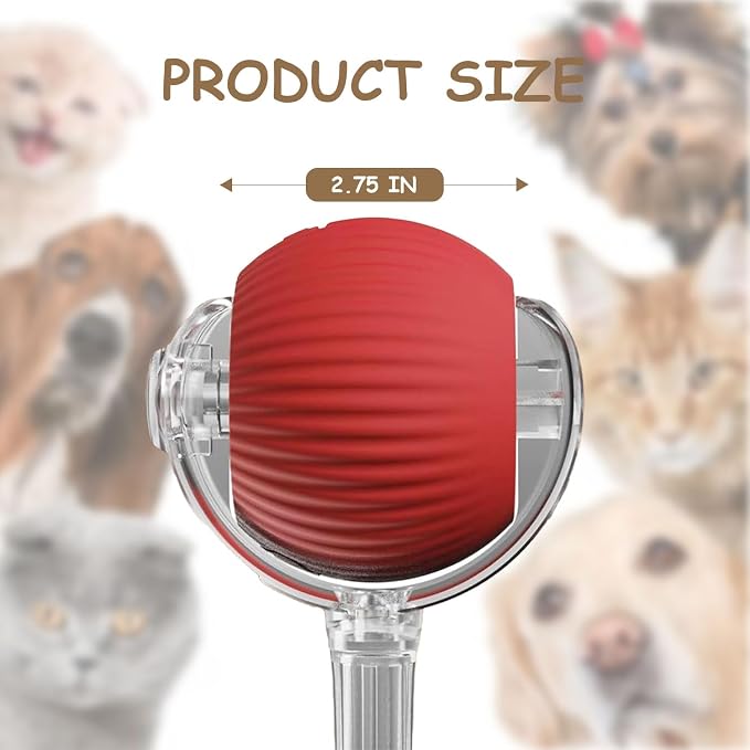 Interactive Cat Toy Automatic Moving Ball, Indoor Cats, Rechargeable, Red