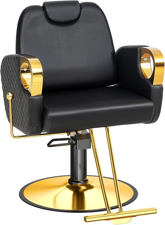 OmySalon All Purpose Salon Chair with Reclining Back, Stylist Chairs for Salon, Hydraulic Barber Chair Heavy Duty Hair Chair for Shampoo Makeup Threading Waxing