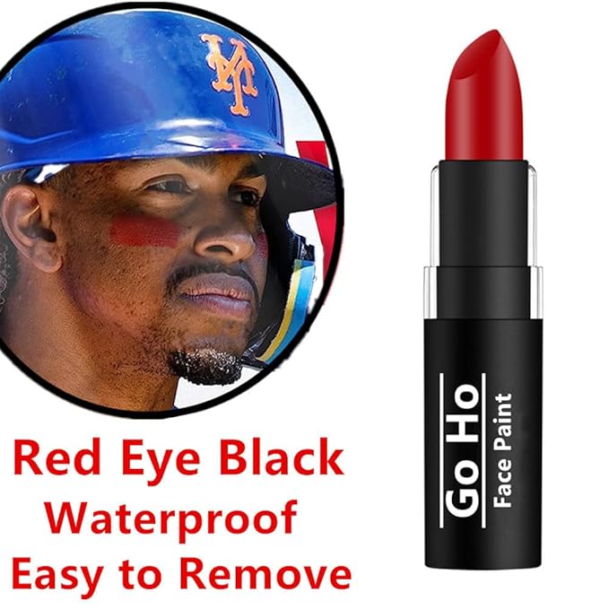 Go Ho Makeup Clown Red Cream-Blendable Stick -Red Eye Black Face Body Paint Professional SFX Makeup,Safe Facepaint Nose&Lip Smacking for Halloween