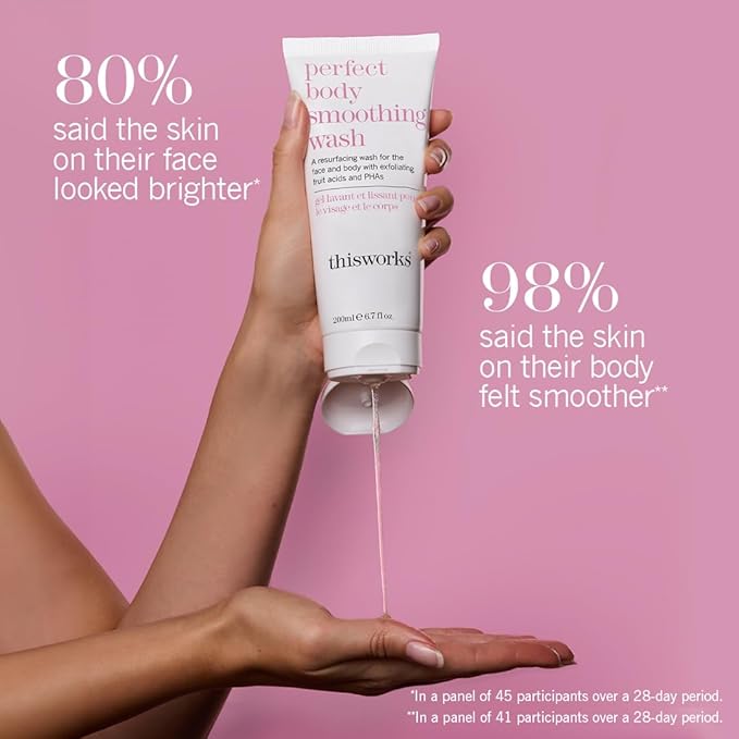 THISWORKS Perfect Smoothing Face & Body Wash, Exfoliating Resurfacing Cleanser, 6.7 Ounce (200ml)