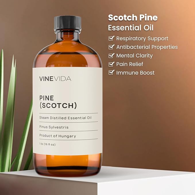 VINEVIDA Pine Scotch Essential Oil - 16 oz - Undiluted - DIY Candle Scents - Bulk for Soap Making