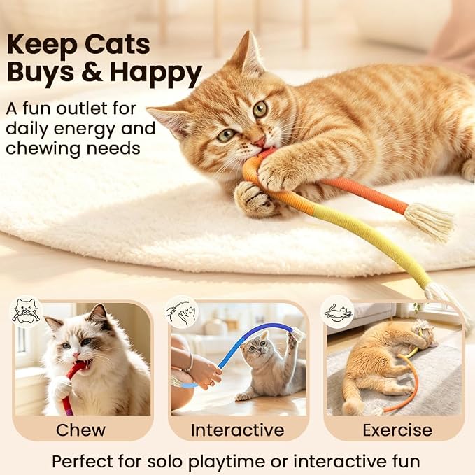 Retro Shaw Catnip Cat Toys Chew Ropes, for Indoor Cats Chew Kicker, 23.6"