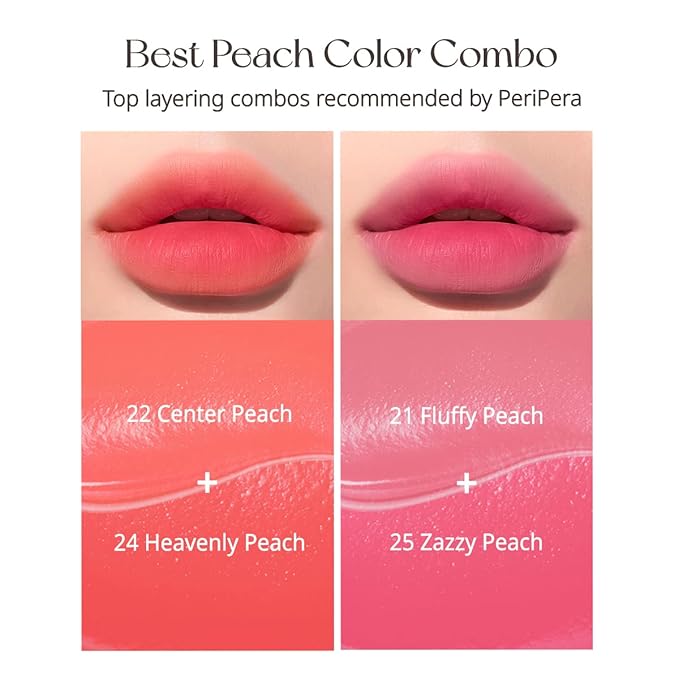 Peripera Ink Airy Velvet Lip Tint | High-Pigmentation, Lightweight, Soft, Moisturizing, Not Animal Tested (025 ZAZZY PEACH (NEW))
