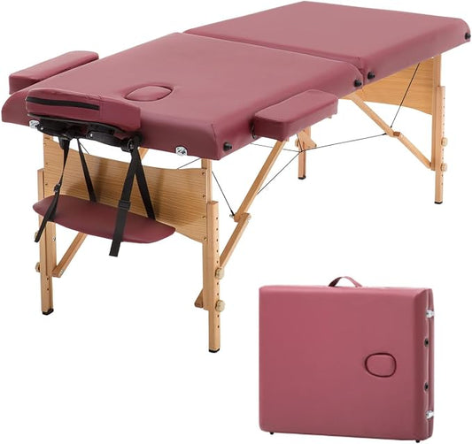 BestMassage Massage Bed Portable Massage Table 2 Folding Lash Bed Height Adjustable 28 Inch Wide Spa Table with Non-Woven Bag for Spa Footmassage Facial CareSpa Tattoo