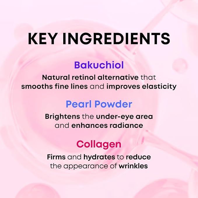 360° Collagen Eye Masks – Korean Under Eye Patches with Bakuchiol Retinol, Fine Lines & Wrinkle Care, Dark Circle Treatment, 50 Masks