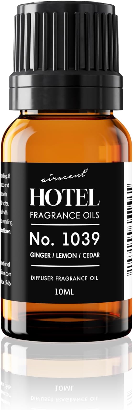 Hotel Diffuser Oil No. 1039 Inspired By The Nobu Hotel - Ginger Lemon Cedar - Premium Fragrance Oil for Ultrasonic and Waterless Diffusers and Crafting - 10 mL, 0.34 fl oz Glass Dropper Bottle