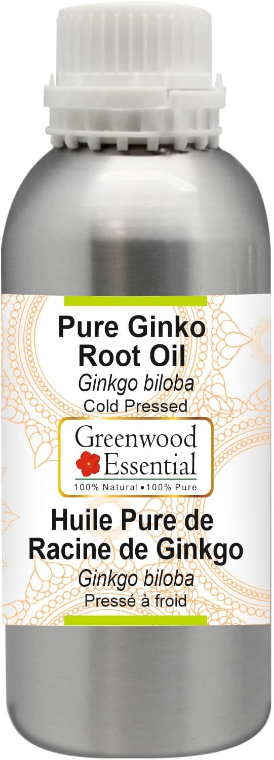 Greenwood Essential Pure Ginko Root Oil (Ginkgo biloba) Cold Pressed 300ml (10 oz)