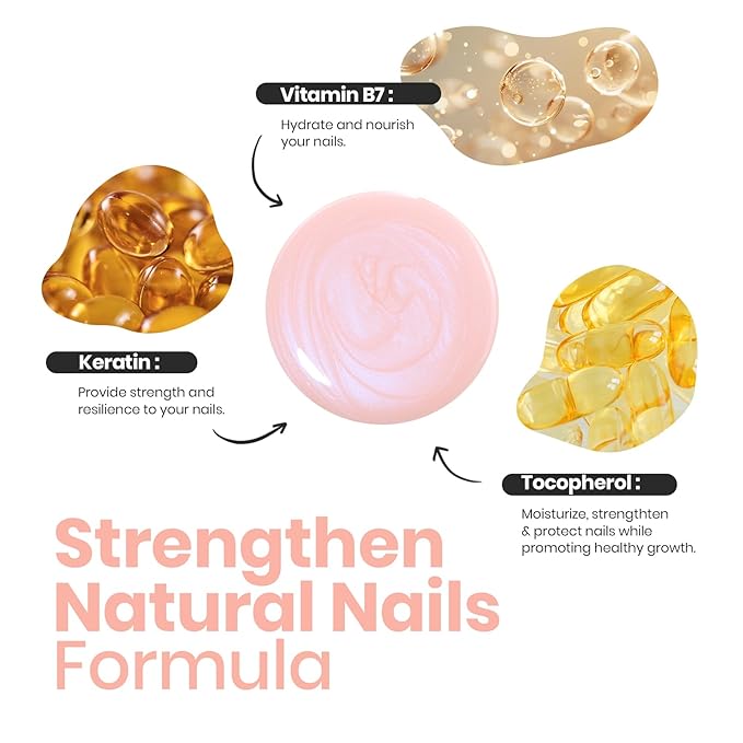 Beetles Nail Polish - Nude Nail Polish Glossy Nail Lacquer Nail Concealer Fast Dry Quick Shimmer Blue Nail Strengthener and Growth Treatment for Thin and Damaged Nails,0.51 FL OZ
