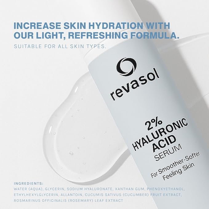 2% Hyaluronic Acid Serum for Face and Body, Facial Skin Care Products, Hydrating Serum for Skincare, Hyaluronic Acid Moisturizer, Improve Skin Moisture and Smoothness