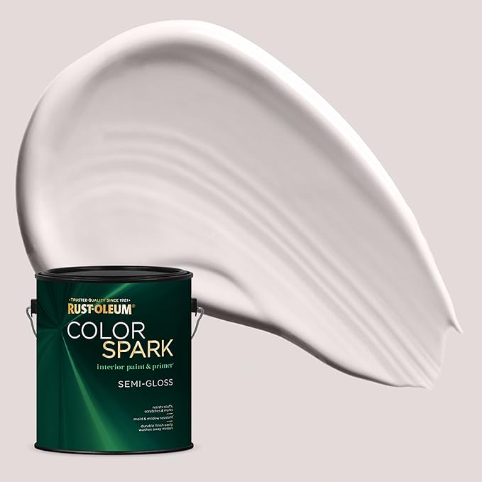 Rust-Oleum Color Spark Interior Paint and Primer in One, Semi-Gloss, Feather Pillow, 1 Gallon