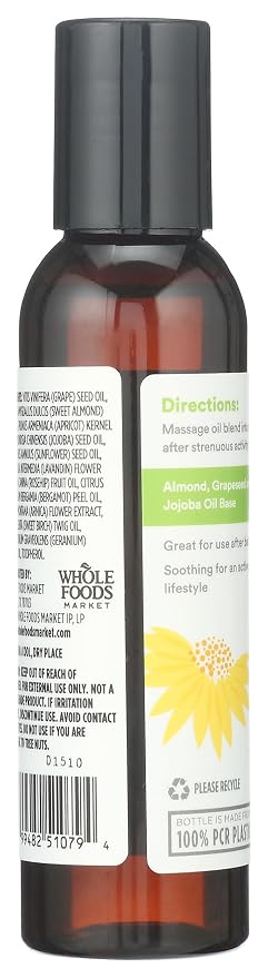 365 by Whole Foods Market Massage Oil Active Blend With Arnica, 4 FZ