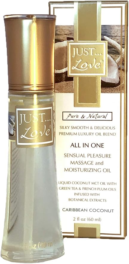 JUST Love All in One Sensual Pleasure, Massage & Moisturizing Oil- Caribbean Coconut