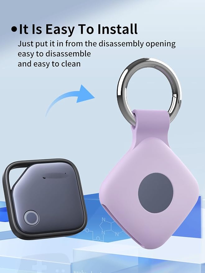 Case for UGREEN Tracker Tags, Shockproof Silicone Cover. | Shockproof & anti - slip, protects against scratches. Precise cutouts ensure full functionality. Purple(2 Pack).