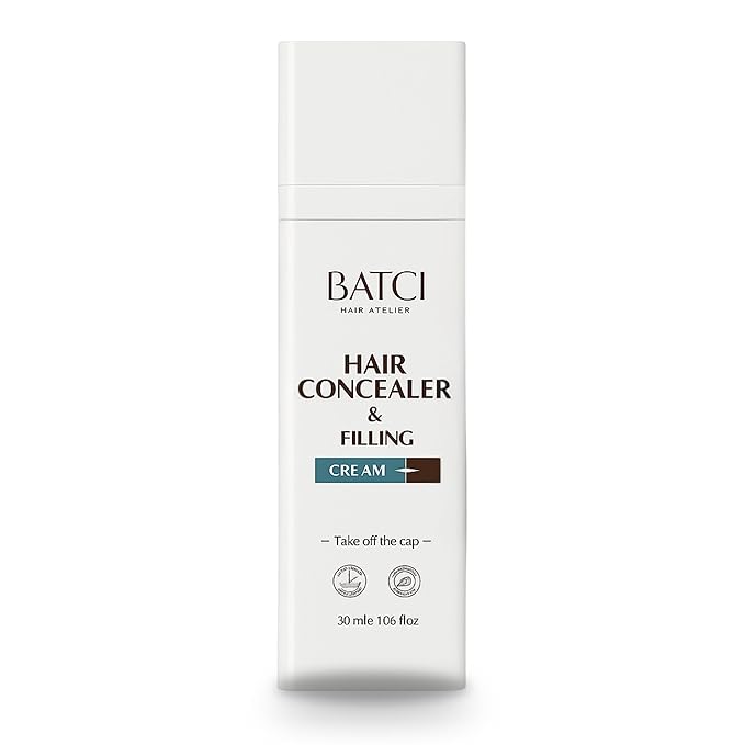 Batci Hair Concealer Cream for Thinning Hair & Bald Spots – Natural Non-Fiber Scalp Filling Cream, Root Touch-Up for Men & Women, Waterproof Formula, 1 fl oz (30ml)