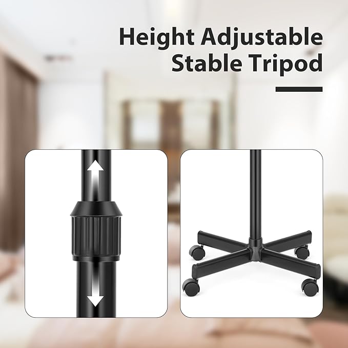 Professional Facial Steamer 2 in1 Steamer for Face 5X LED Magnifying Lamp Hot Ozone Facial Steamer for Esthetician Beauty Face Equipment Use at Home or Salon（Black）