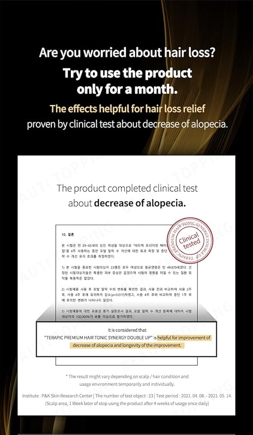 Premium Hair Tonic Synergy Double Up - Hair Thickening Scalp Serum for Anti-Hair Loss, Root Strengthening & Instant Cooling Care for Thinning Hair, 5.41 fl. oz
