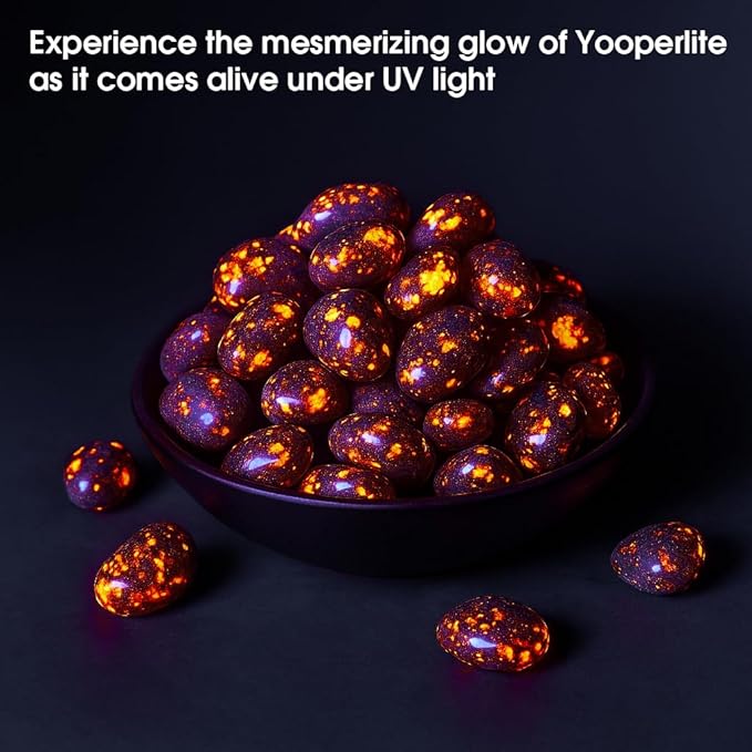 Polished Stone Set Yooperlite Crystals, 0.8" Handpicked Tumbled Gemstones Rocks, Pebbles for Reiki, Chakra, Healing, Home Decor