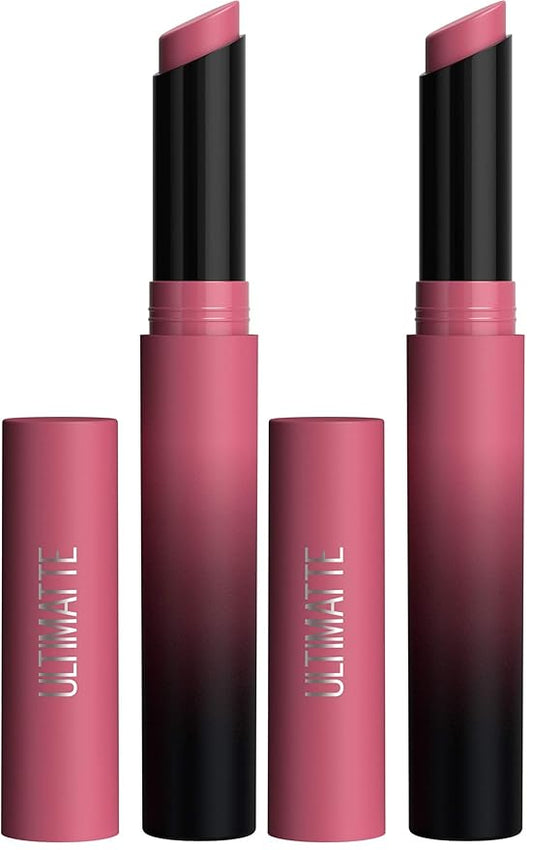 MAYBELLINE Color Sensational Ultimatte Matte Lipstick,Non-Drying,Intense Color Pigment,More Mauve,Purple Mauve Pink,(Pack of 2)