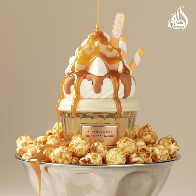 Lattafa Whipped Pleasure Eau de Parfum, Give Me Gourmand Collection, Spray Form, 75ml, Whipped Cream, Caramel & Vanilla Scent, Long-lasting