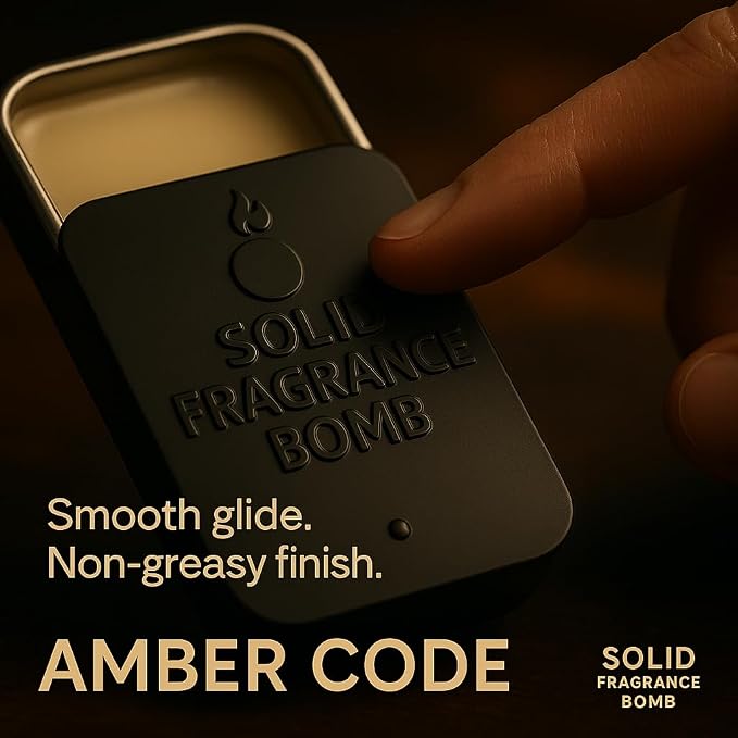 – Premium All-Natural Solid Cologne for Men & Women | Long-Lasting, TSA-Safe, Alcohol-Free, Halal, Handmade Travel Fragrance Balm (Amber Code)
