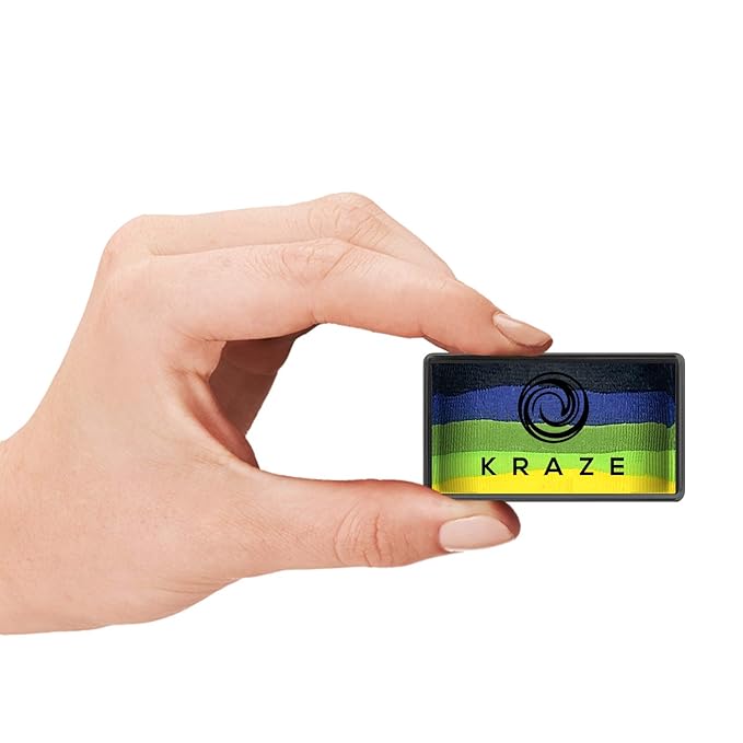 Kraze FX Dome Stroke - Dragon Dance (25 gm), Professional 1-Stroke Split Cake, Hypoallergenic, Non-Toxic, Water Activated Face & Body Painting Makeup Supplies for Sensitive Skin, Kid Safe, Adults