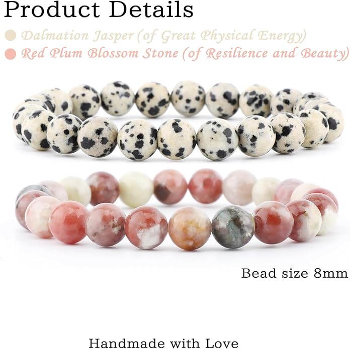 NCB 2.3-Piece 4mm Natural Crystal Gemstone Stretch Bracelets – Handmade Reiki Energy Healing Jewelry for Meditation,Yoga, Unisex