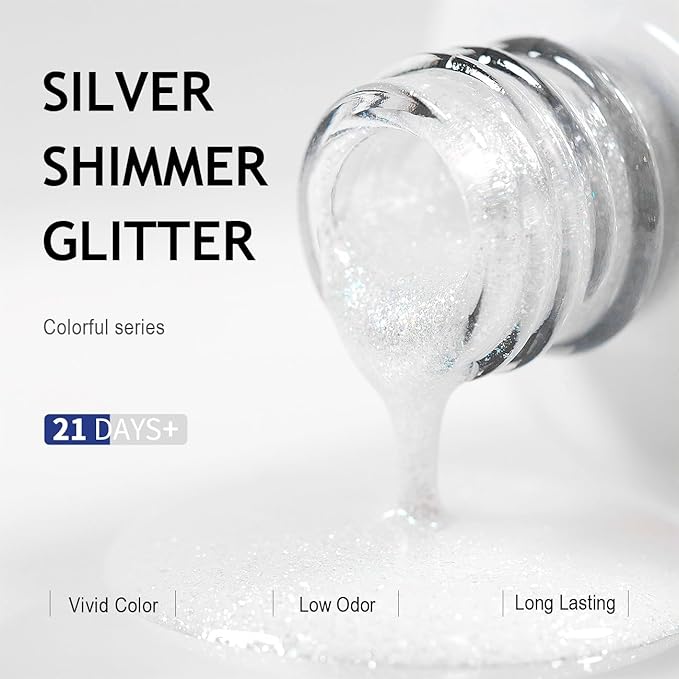 RARJSM Glitter Gel Nail Polish Pearl Shell White Chunky Sparkle Diamond Rainbow Shimmer Jelly Iridescent Gel Polish Single Bottle Soak off UV LED Cured for Home Salon Manicure 15ML 1PC
