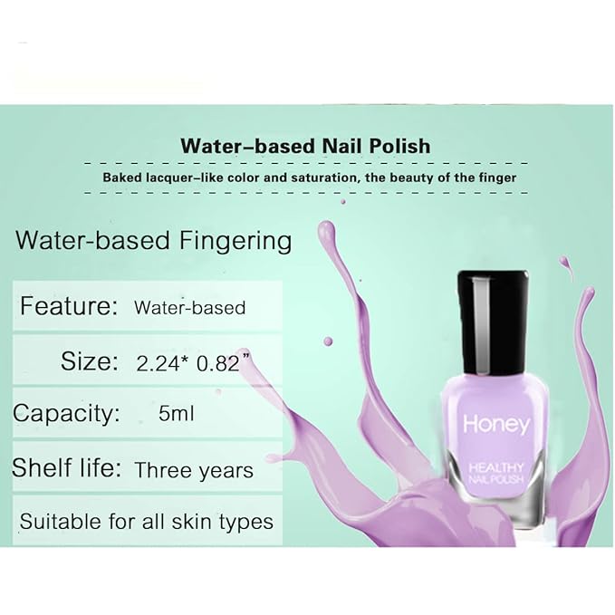 Non Toxic, Easy Peel Off Fast Dry Nail Polish Set for Pack, Eco Friendly and Organic Water Based Nail Polish for Women and Teens(10 Bottles)