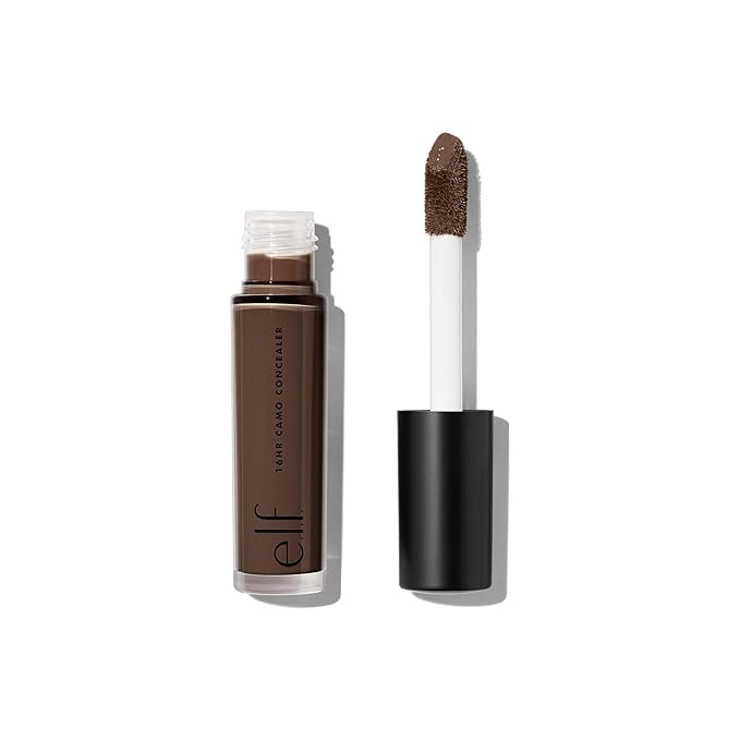 e.l.f. 16HR Camo Concealer, Full-Coverage, Highly-Pigmented Face Concealer With A Matte Finish, Crease-proof, Vegan & Cruelty-Free, Rich Ebony
