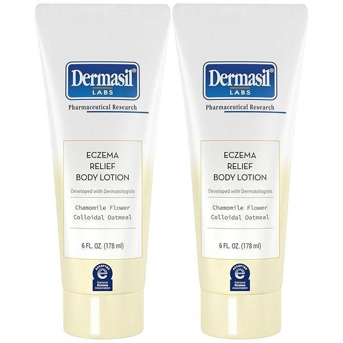 Dermasil Eczema Relief Body Lotion, 2-Pack – Non-Greasy, Fast-Absorbing, Fragrance-Free Formula with Colloidal Oatmeal and Chamomile, Cruelty-Free, 6 Oz Ea