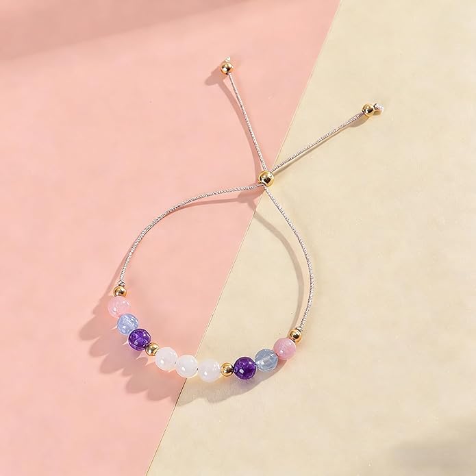 Moon Phase Bracelet for Women Crystal Healing Bracelet Natural Moonstone Beaded Bracelets Meditation Relaxation Friendship Bracelets Valentine Jewelry Gifts