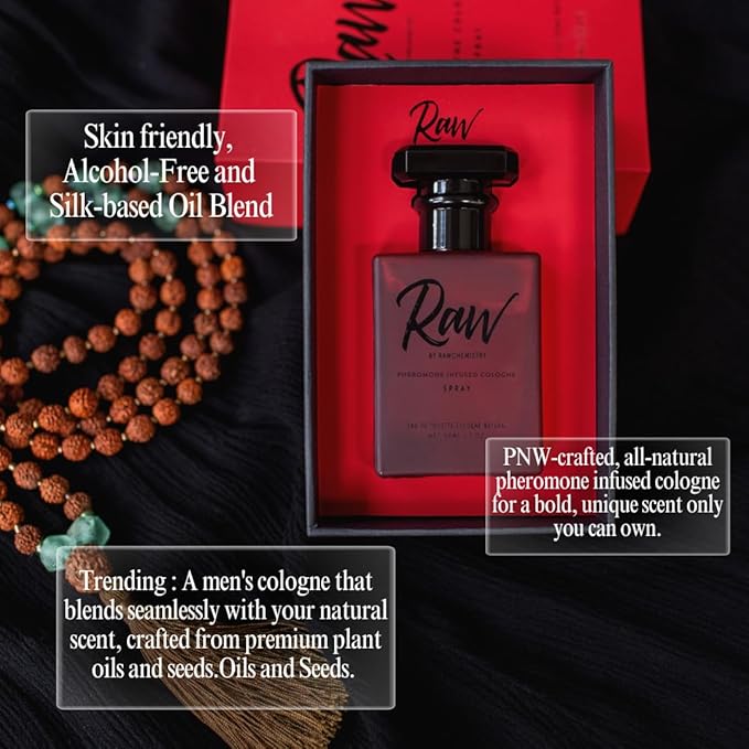 RawChemistry Raw Pheromone Infused Cologne for Men – Men's Cologne Spray Infused with Pheromones – Raw Fragrance for Men with Feromonas – Perfume con Feromonas para Hombre