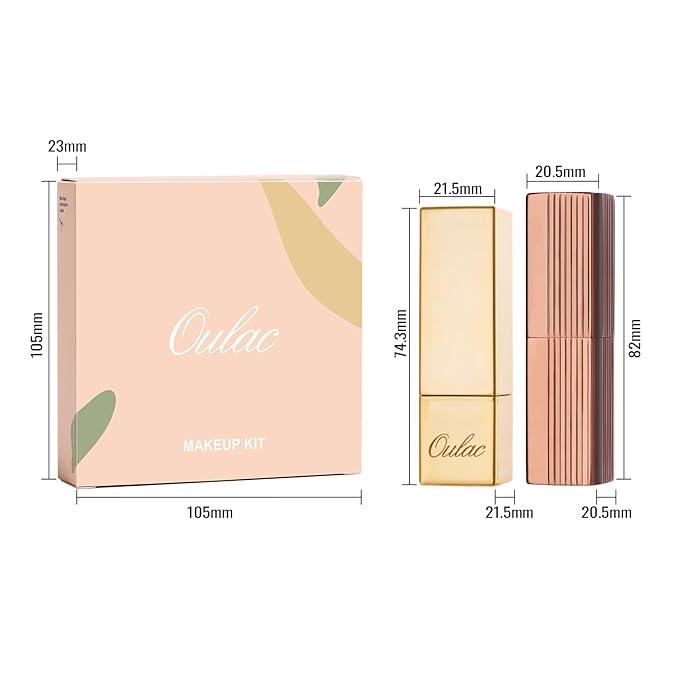 Oulac Metallic Pink Lipstick Set 3PCS, Comfortable Creamy Texture, Smooth No Grainy Feeling, Vegan & Gluten Free, Full-Coverage Lip Makeup, 3 X 4.3 g, 602+01+17