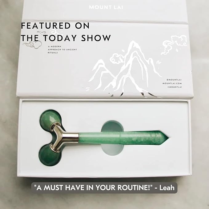 Mount Lai Jade Tension Melting Facial Massager for Face & Neck – Face Roller to Relieve Tension, Soothe Stress, Improve Circulation & Revitalize Skin for Radiant Care