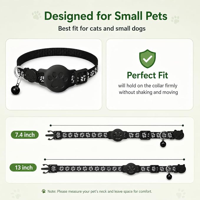 Pet Tracker,GPS Collar for Cats,Smart tag,Waterproof Compatible with Find My,No Monthly Fee,Advanced Tracking Solution Smart Collar for Pet Safety Ideal Small Large Cats(Android User)