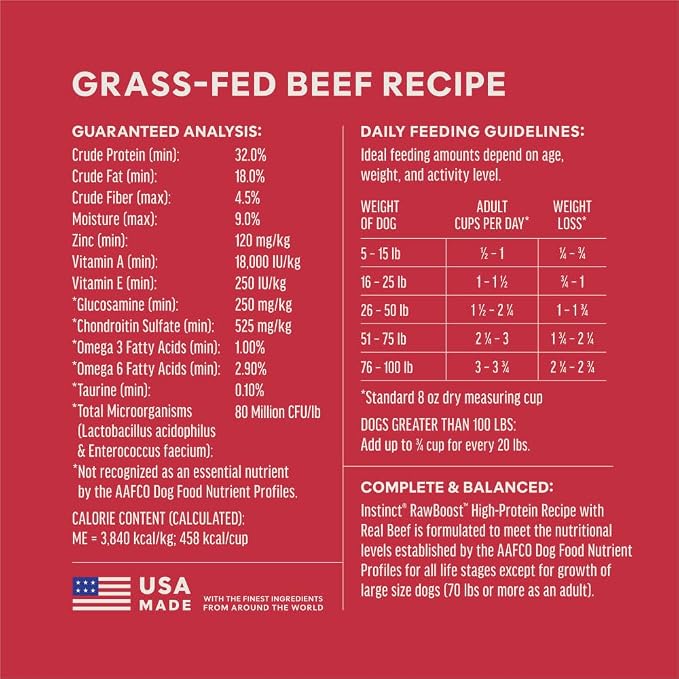 Instinct RawBoost, Dry Dog Food + Freeze Dried, Real Beef, 10 lb. Bag | High-protein kibble with FreshDried raw bites, USA-raised beef, grain-free recipe, 6-in-1 health benefits