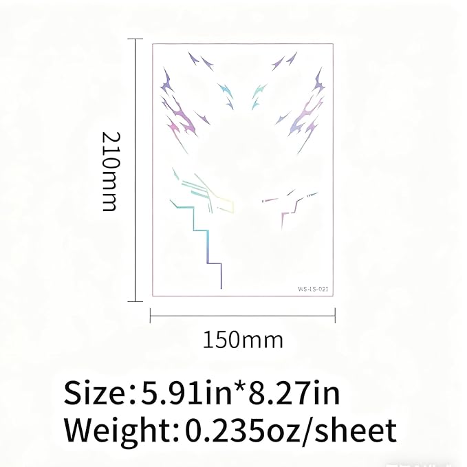 Rumi Tattoos – 4 Holographic Designs, Inspired Anime Temporary Face Tattoos, Waterproof & Skin-Safe for Cosplay, Parties & Festivals (2 Packs)