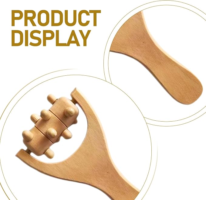 Wooden Foot Massager Roller Tool Hand Massage Roller for Back Neck Leg Arm Relief Natural Wood Massage Wooden Tool with Ergonomic Handle Portable Full Body 5.90 X 3.14 X 1.18 in 4 Pack