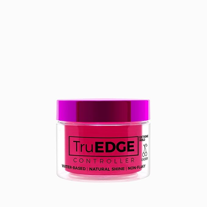 NICKA K NEW YORK Tyche TruEDGE Edge Controller – 100ml / 3.38 fl oz – Water-Based, Black Castor Oil & Hemp Seed Oil – Long-Lasting Hold, Non-Flaky, Natural Shine, 8 Fragrances (HETR12 Cherry)