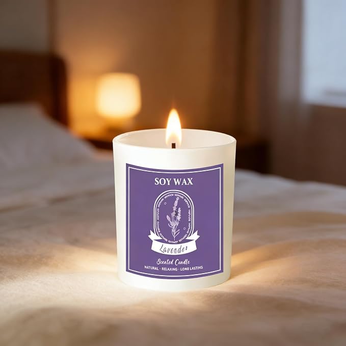 Lavender Scented Candles for Women, 7oz Soy Candles for Home Scented, Birthday Gifts Mother's Day Candles, Suitable for Women