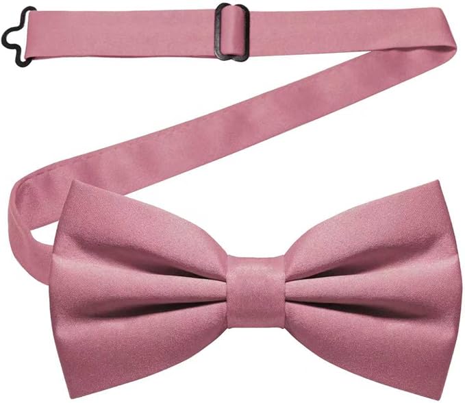 JEMYGINS Solid Color Pre-tied Bow Tie Adjustable Bowtie for Men