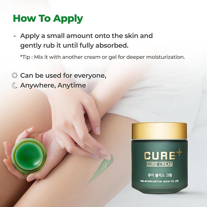 CURE Aloe Arborescens Ointment Balm, Deep Moisture Korean Body Cream for Cracked Heels, Elbows & Dry Skin, with Peppermint Oil, 2.82 fl oz.