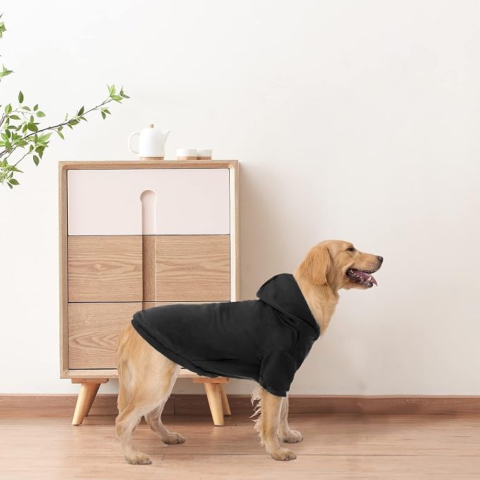 BINGPET Dog Hoodie for Small Dogs, Soft Pullover Pet Sweater | Warm Dog Sweatshirt Clothes, Winter Hooded Outfit for Girl Boy Dogs Puppy, Chihuahua Cold Weather Coats Wear, Black S