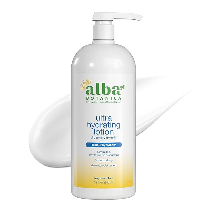 Alba Botanica Daily Moisturizing Body Lotion, Normal to Dry Skin, with Vitamin E and Shea Butter, 32 Oz (Packaging May Vary)