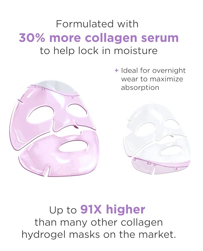 AROCELL Super Collagen Overnight Hydrogel Mask with Retinol & Stem Cell | Firming, Lifting, Plumping, Long-Lasting Glow | Korean Glass Skin Care | 43g x 4